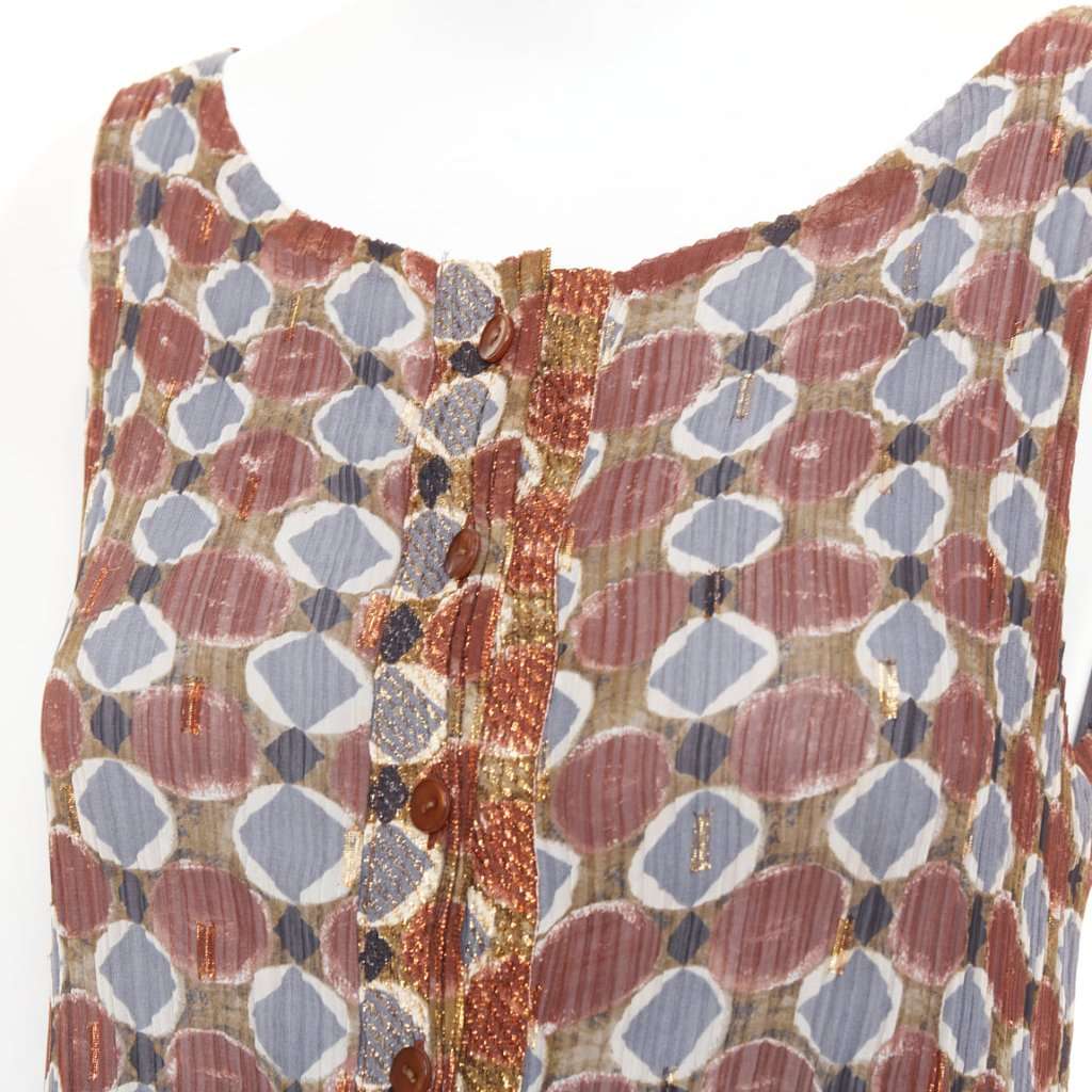 Issey Miyake Brown Polyester Dress Brown Polyester Very good condition - Back View