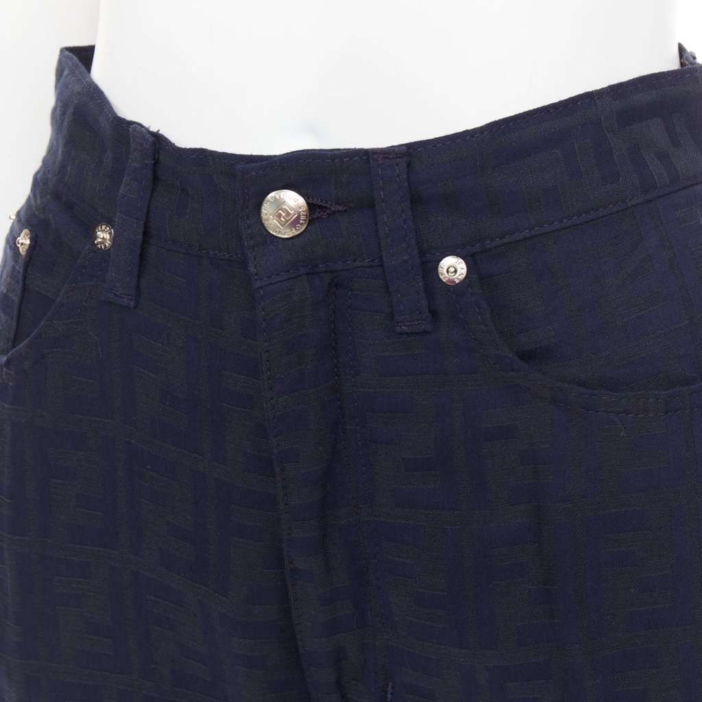 Fendi Navy Viscose Trouser Navy Viscose Very good condition - Back View