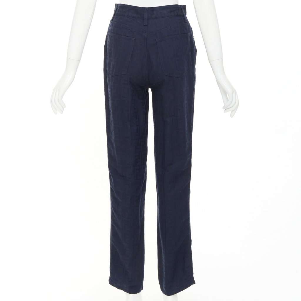 Fendi Navy Viscose Trouser Navy Viscose Very good condition - Box View