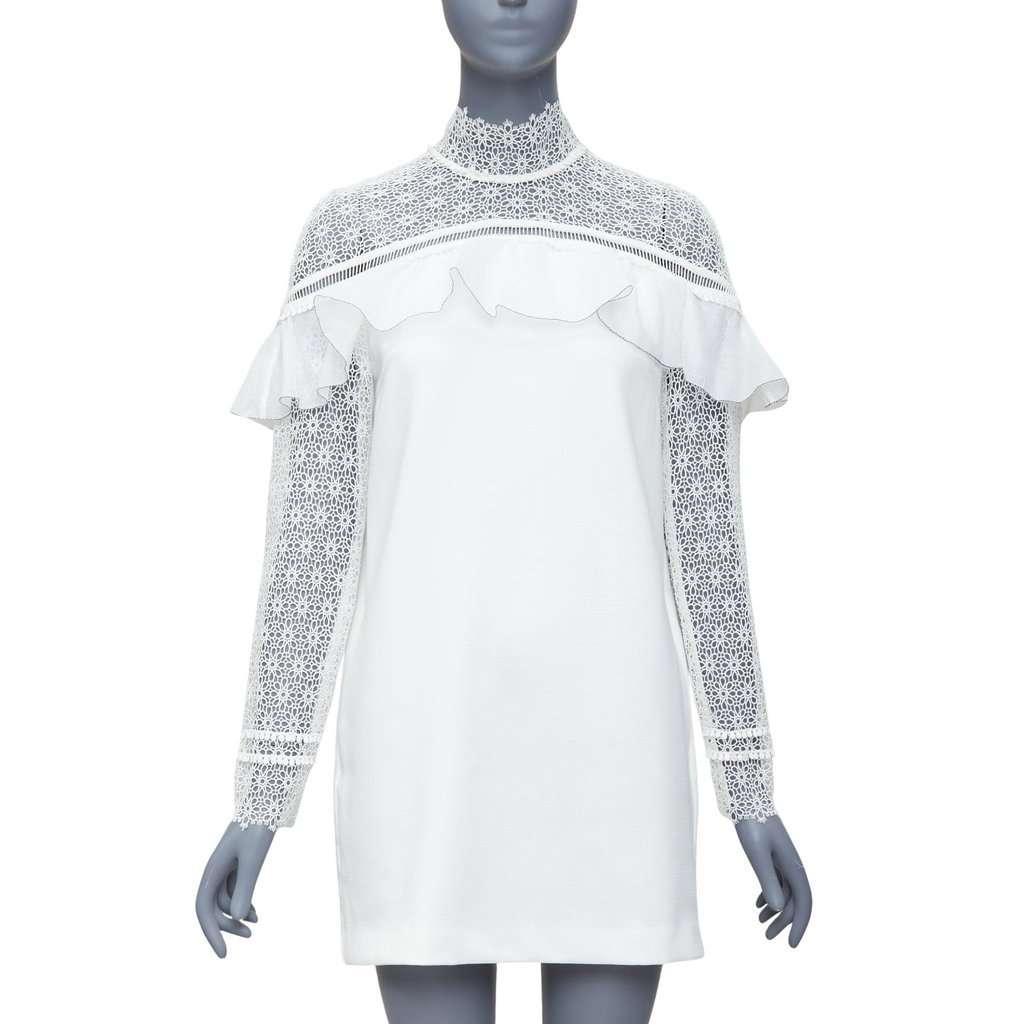 SELF-PORTRAIT Military cape shoulder White Polyester Never worn, with tag - Front View