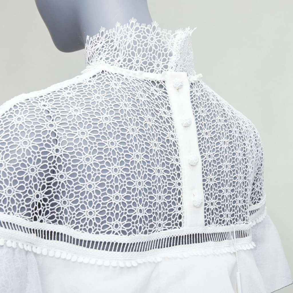 SELF-PORTRAIT Military cape shoulder White Polyester Never worn, with tag - Back View