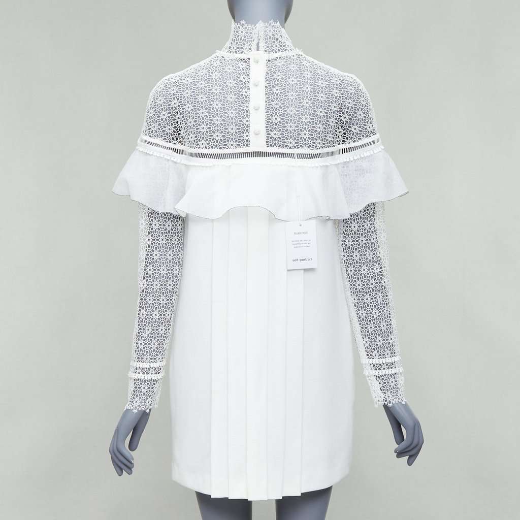 SELF-PORTRAIT Military cape shoulder White Polyester Never worn, with tag - Box View