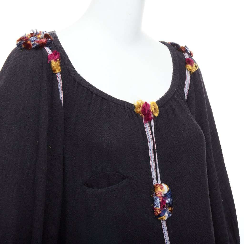 Isabel Marant Boho Pompom Dress Black Polyester Very good condition - Back View