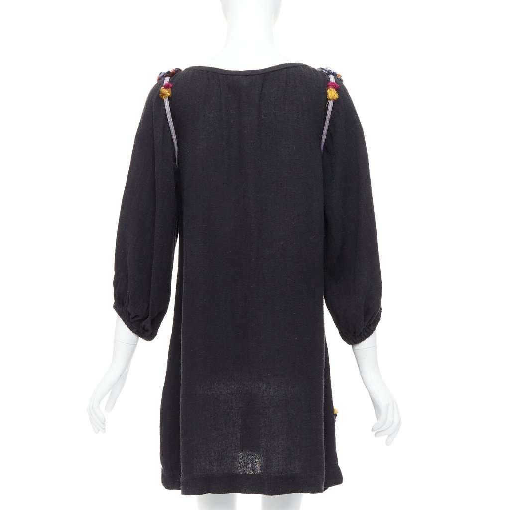 Isabel Marant Boho Pompom Dress Black Polyester Very good condition - Box View