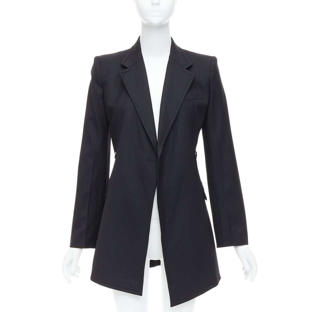 Helmut Lang Flare Long Blazer Black Wool Never worn - Inside View