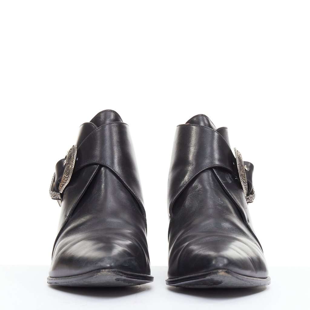 Saint Laurent Black Leather Heels Black Leather Fair condition - Inside View
