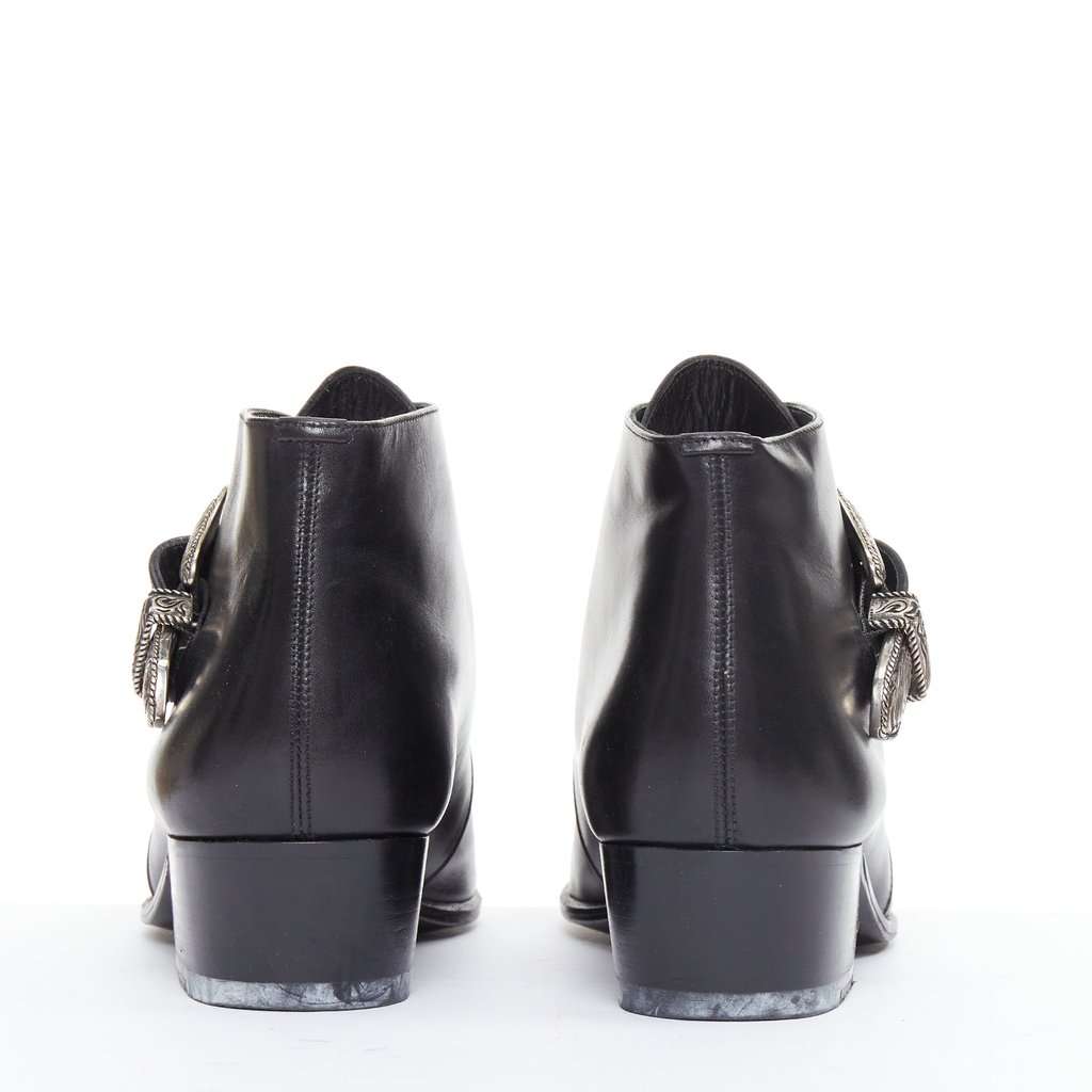 Saint Laurent Black Leather Heels Black Leather Fair condition - Box View