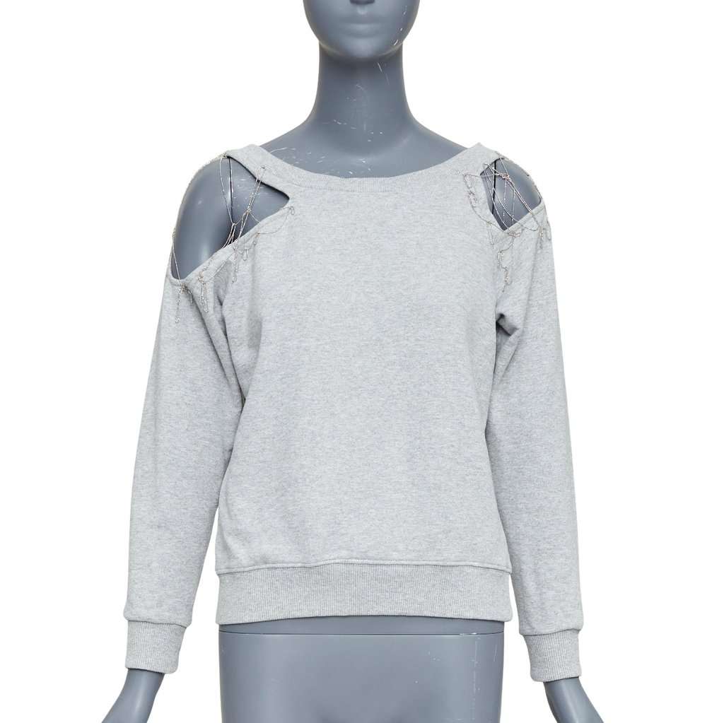 Saint Laurent Grey Cotton Knitwear Grey Cotton Very good condition - Front View