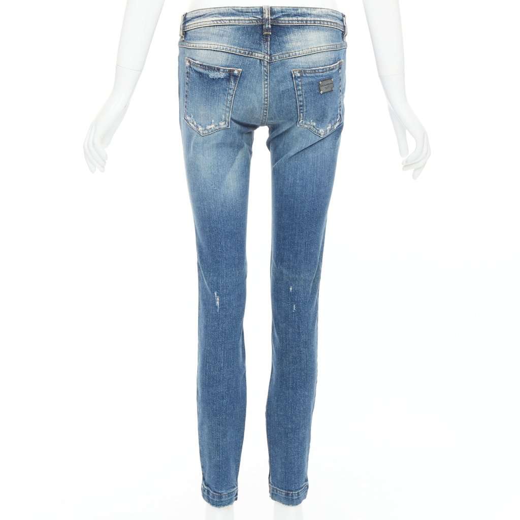 Dolce & Gabbana Distressed Matte Jeans Blue Very good condition - Box View