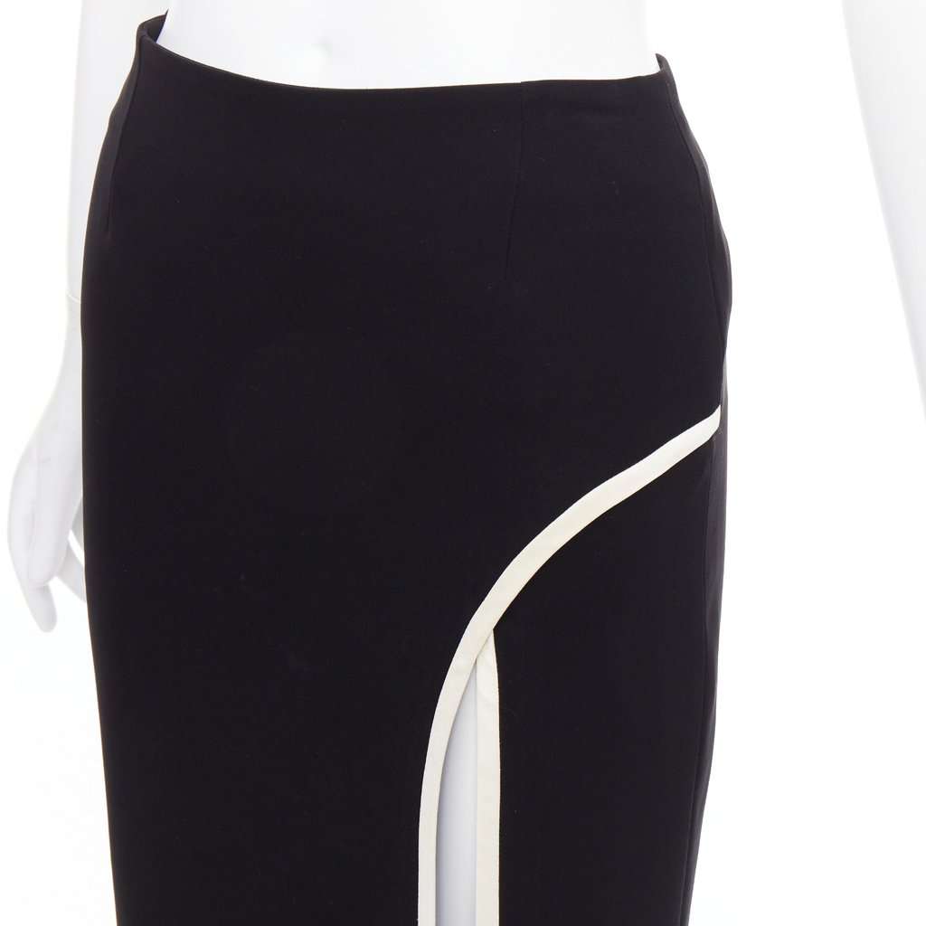 Lanvin Trim Slit Skirt Black Polyester Very good condition - Back View