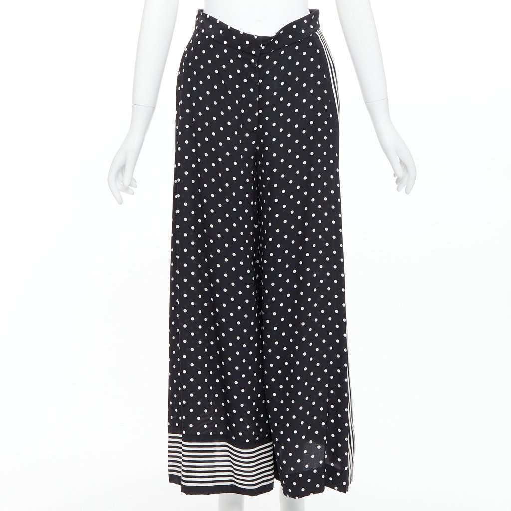 Stella McCartney Polka Dot Pants Black Silk Very good condition - Front View