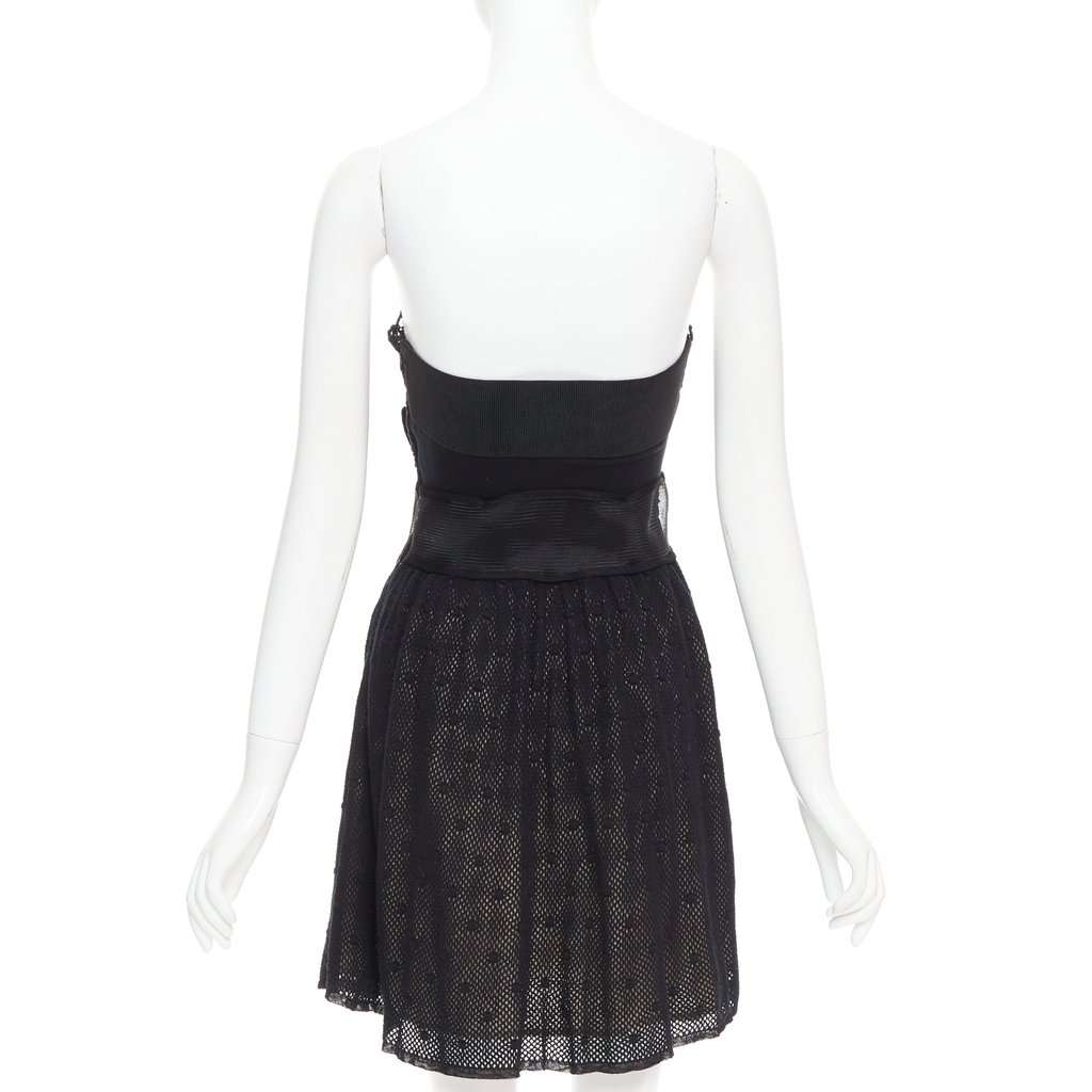 RED VALENTINO GARAVANI Bow Embellished Dress Black Cotton Very good condition - Box View