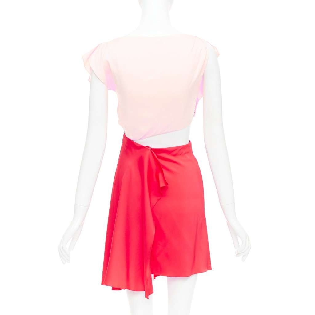 Vionnet Draped Cutout Dress Red Silk Very good condition - Box View