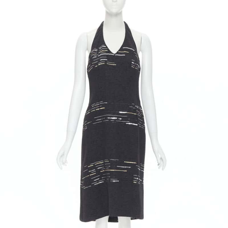 Luisa Beccaria Tweed dress Black Cotton Never worn - Front View