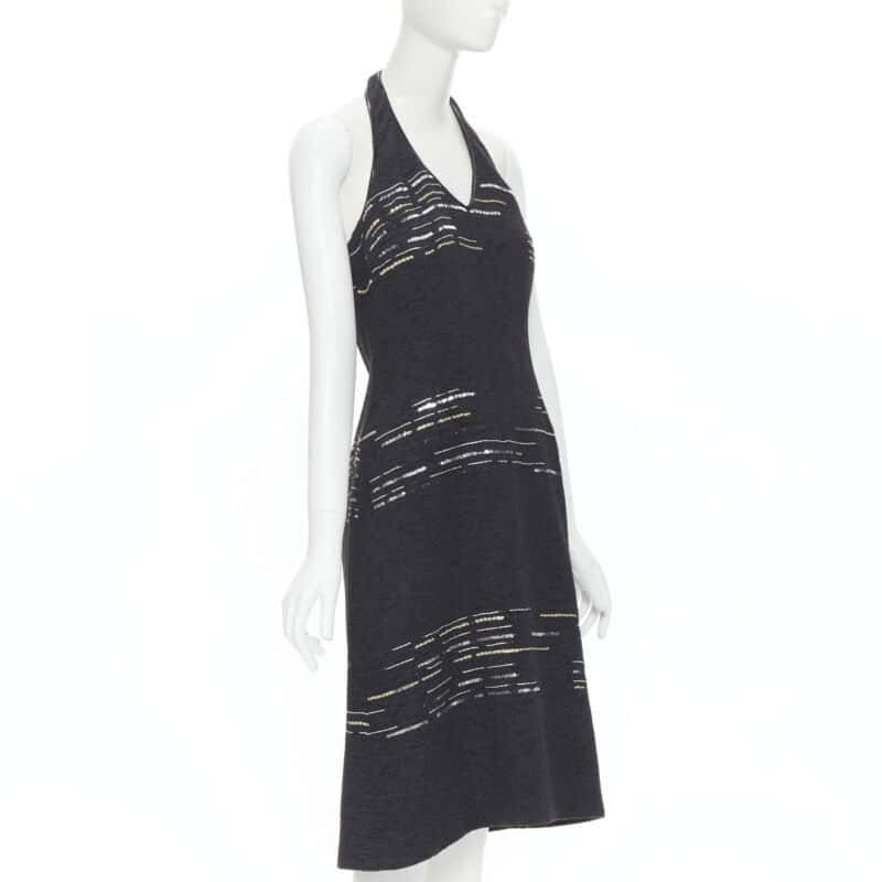 Luisa Beccaria Tweed dress Black Cotton Never worn - Inside View