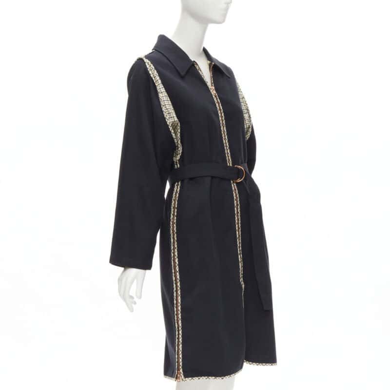 See by Chloé Black Zip Car Coat Black Cotton Never worn - Model View