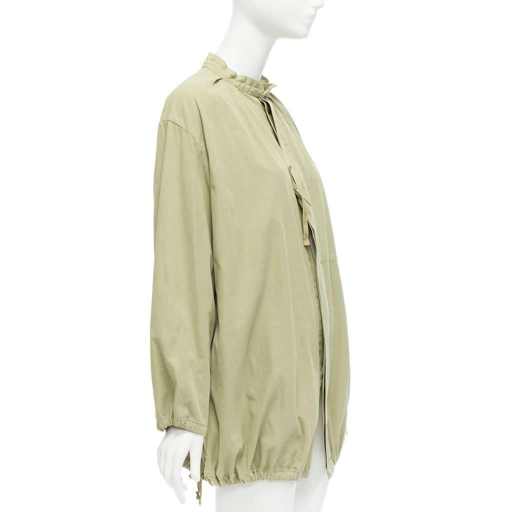 Unsigned Green Drawstring Parka Green Cotton Very good condition - Model View