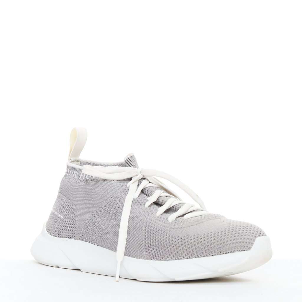 Dior Logo Knit Sneakers Grey Very good condition - Back View