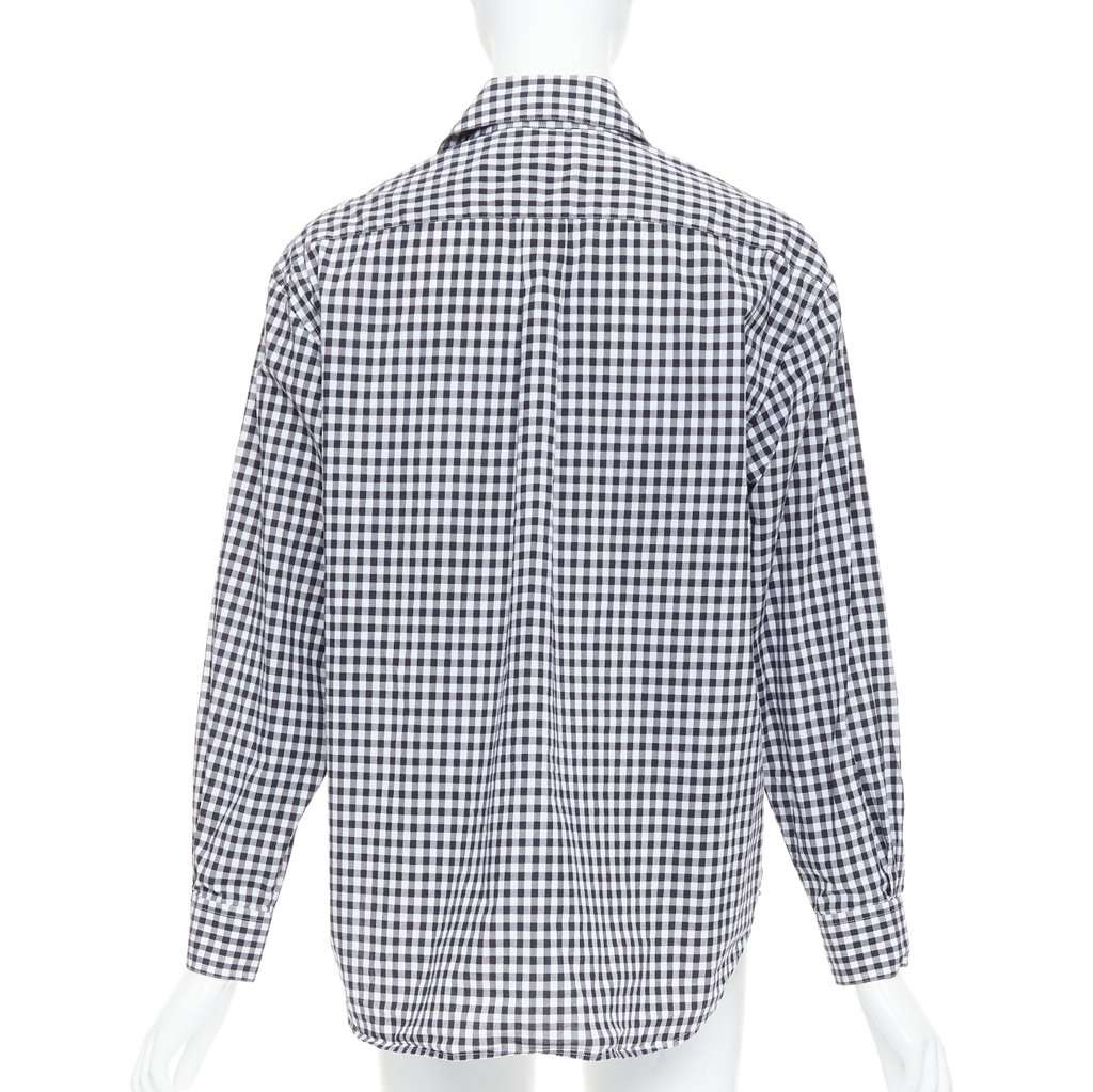 Burberry Check Gingham Shirt Black Cotton Never worn - Box View