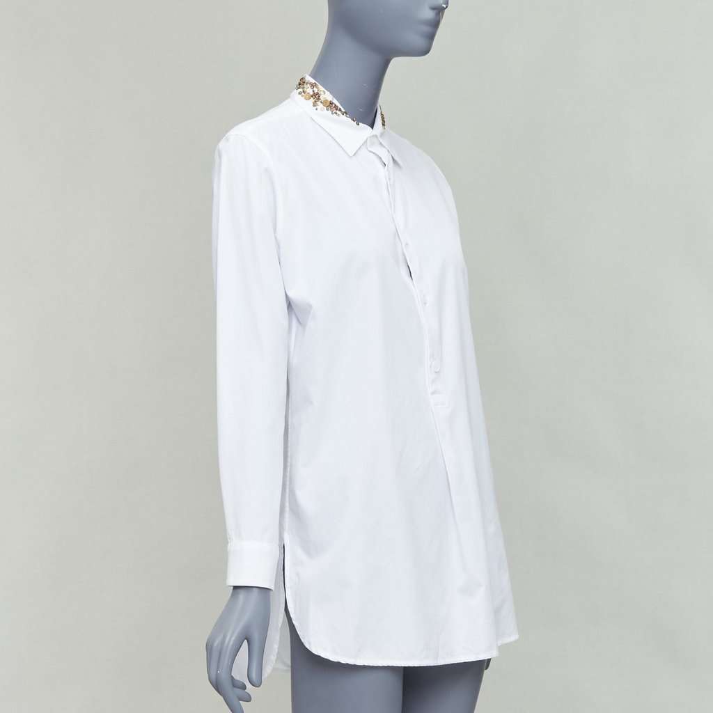 Yohji Yamamoto Sequinned Collar Shirt White Cotton Good condition - Inside View