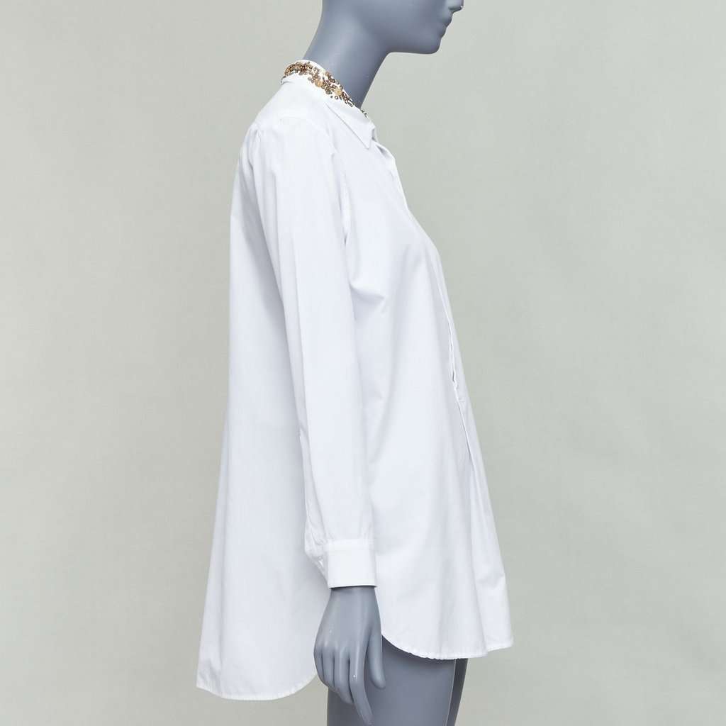 Yohji Yamamoto Sequinned Collar Shirt White Cotton Good condition - Model View