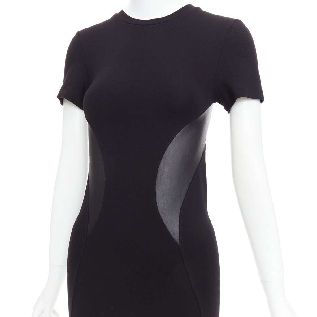 MCQ Leather Bodycon Dress Black Polyester Very good condition - Back View
