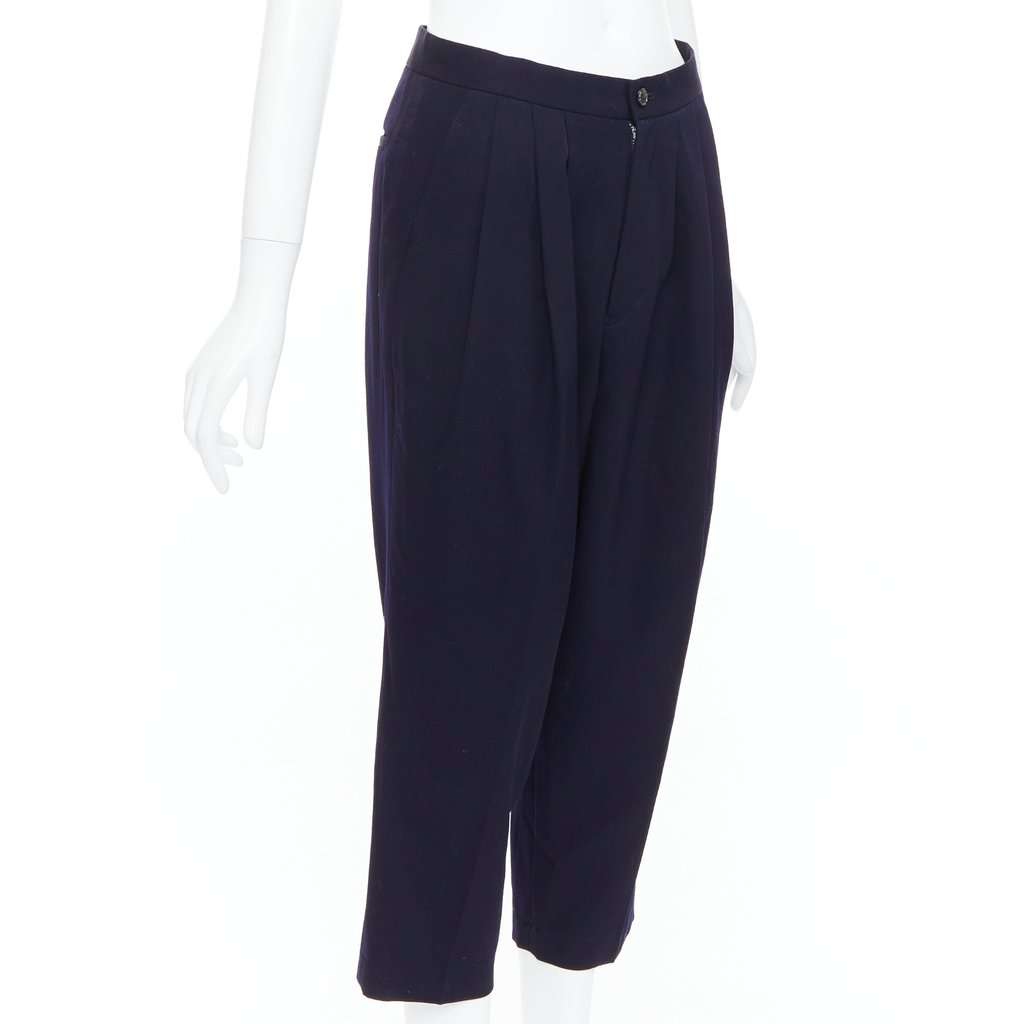 Comme Des Garcons Balloon Cropped Pants Navy Wool Very good condition - Inside View