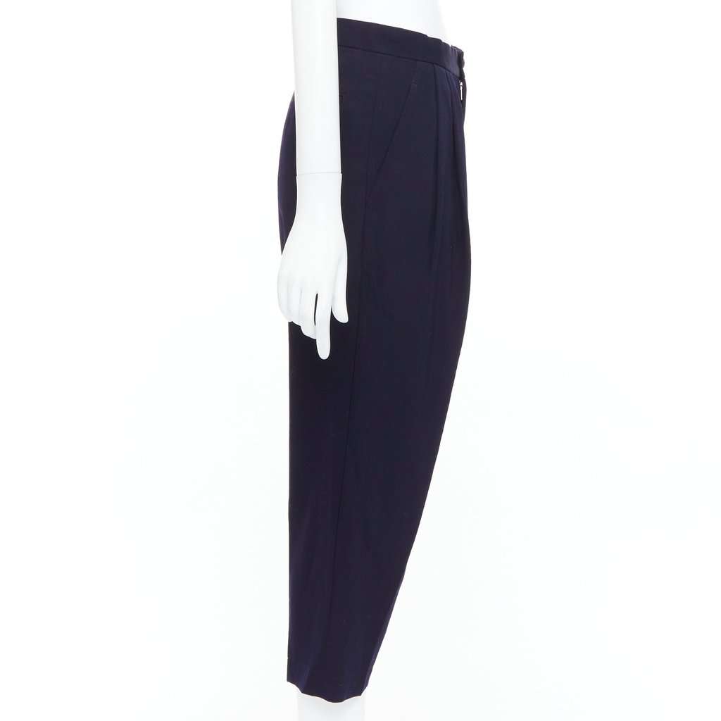 Comme Des Garcons Balloon Cropped Pants Navy Wool Very good condition - Model View