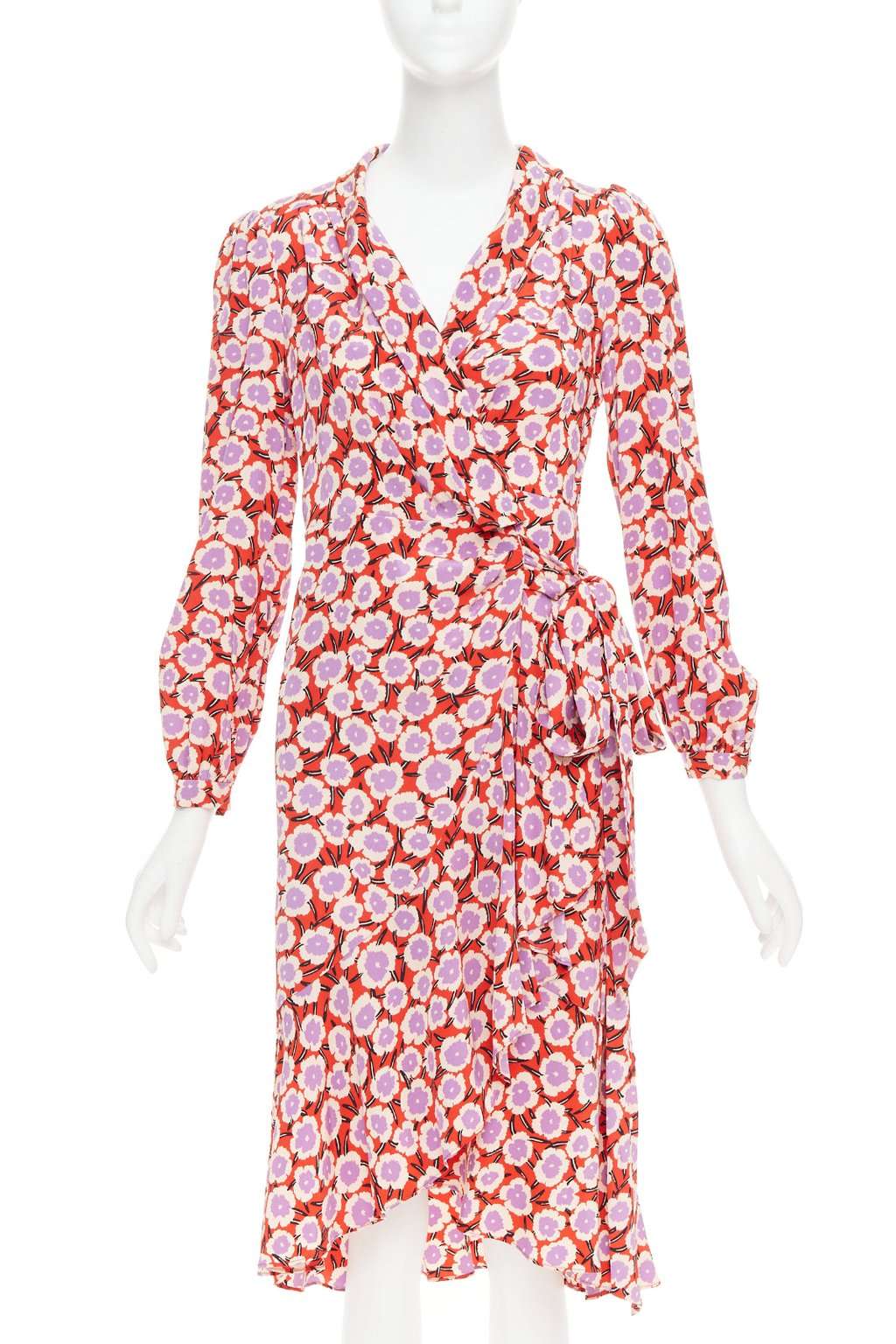 Diane Von Furstenberg Carla Red Silk Very good condition - Front View