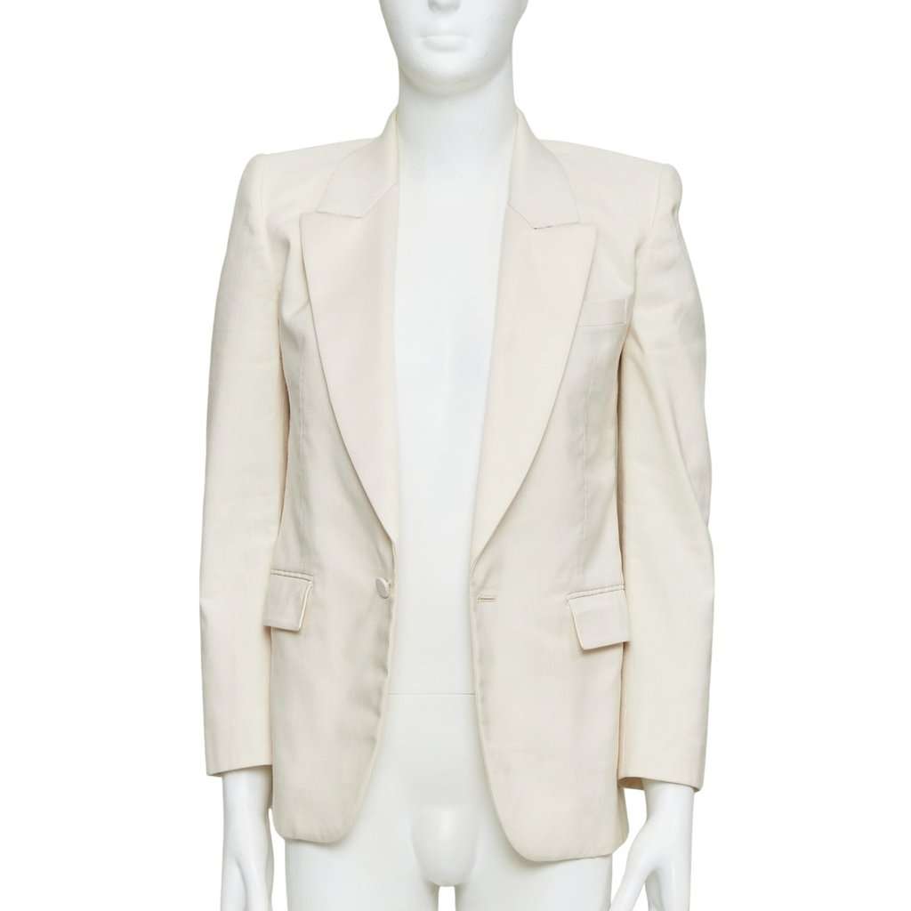 Saint Laurent Ecru Silk Jacket Beige Silk Good condition - Front View
