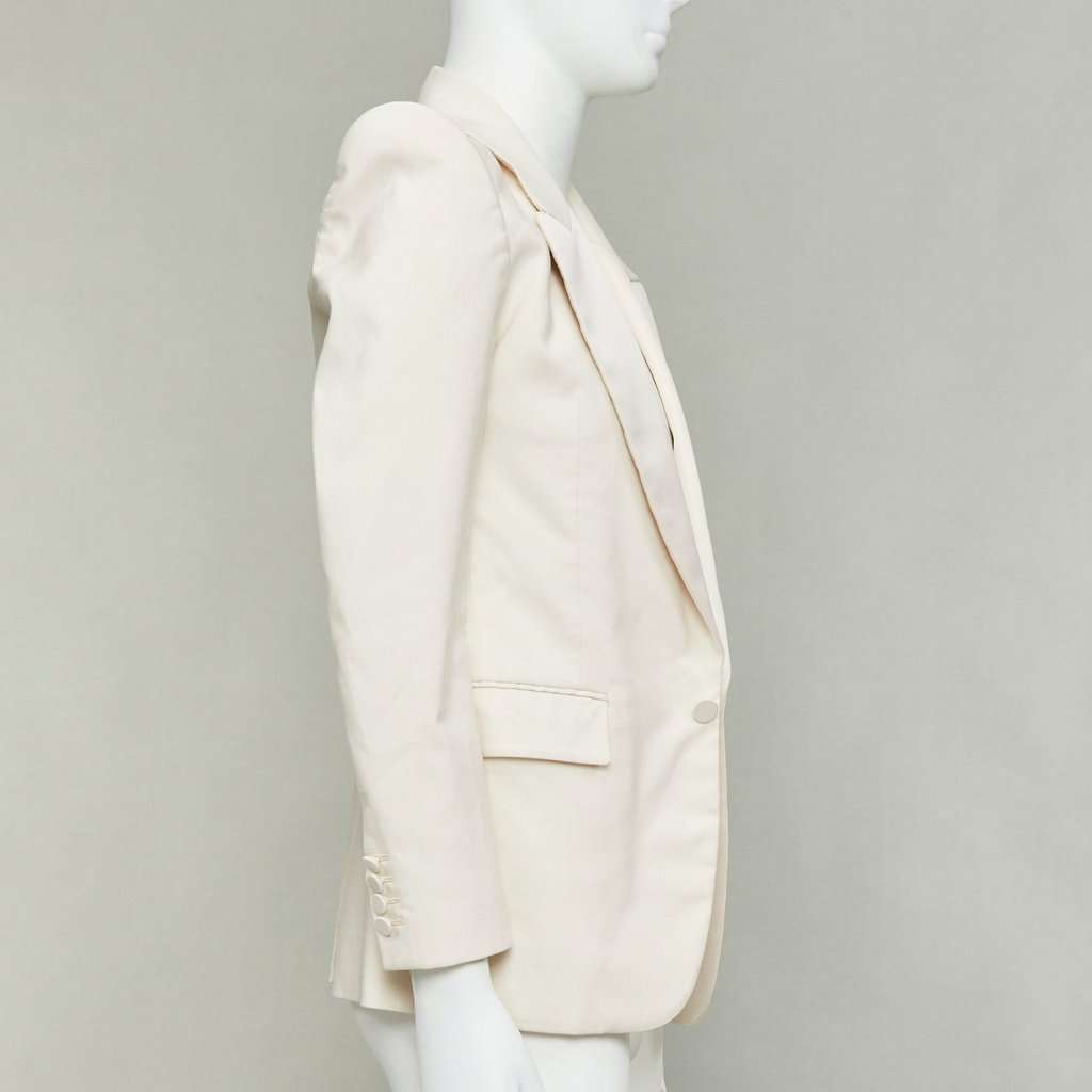 Saint Laurent Ecru Silk Jacket Beige Silk Good condition - Model View