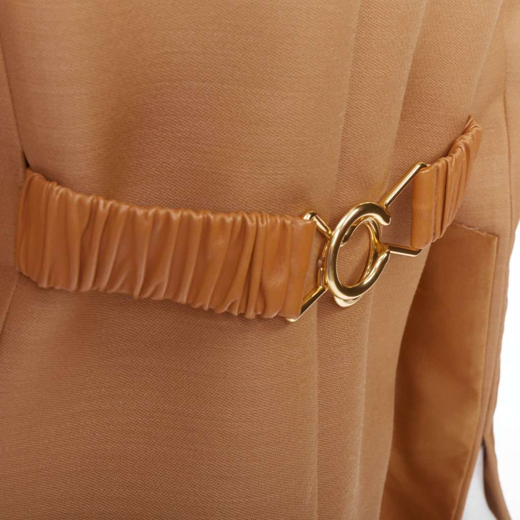 Bottega Veneta Brown Polyester Coat Brown Polyester Good condition - Back View