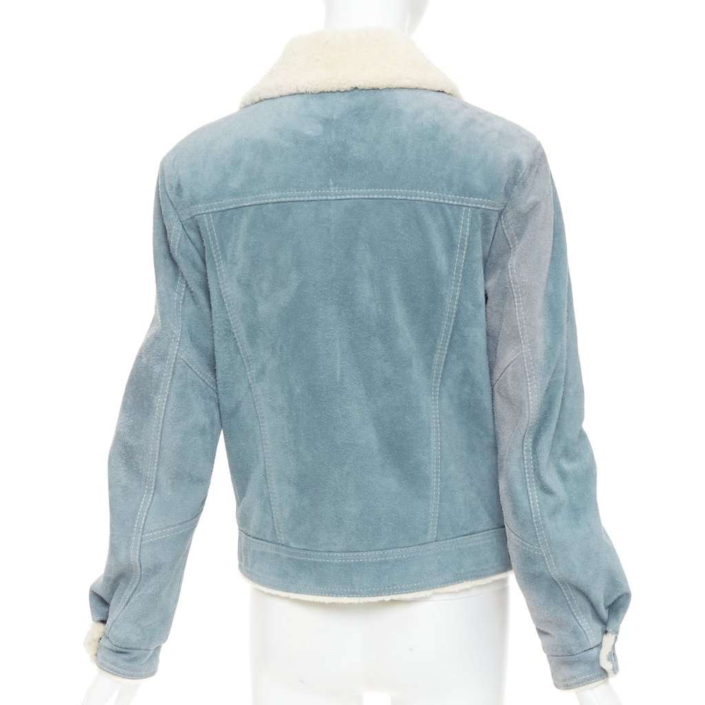 Saint Laurent Blue Suede Coat Blue Suede Fair condition - Box View