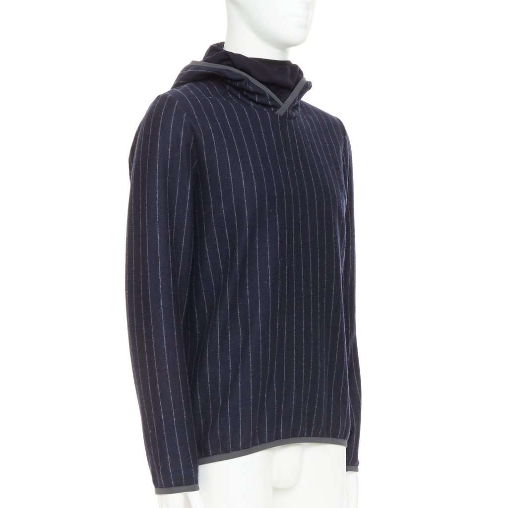 Unsigned Drone Hood Navy Wool Very good condition - Inside View