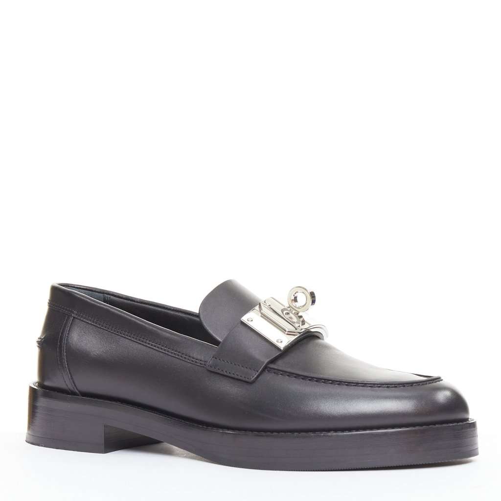 Hermès Hot 40 Loafer Black Leather Good condition - Front View