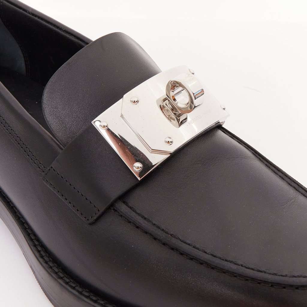 Hermès Hot 40 Loafer Black Leather Good condition - Back View
