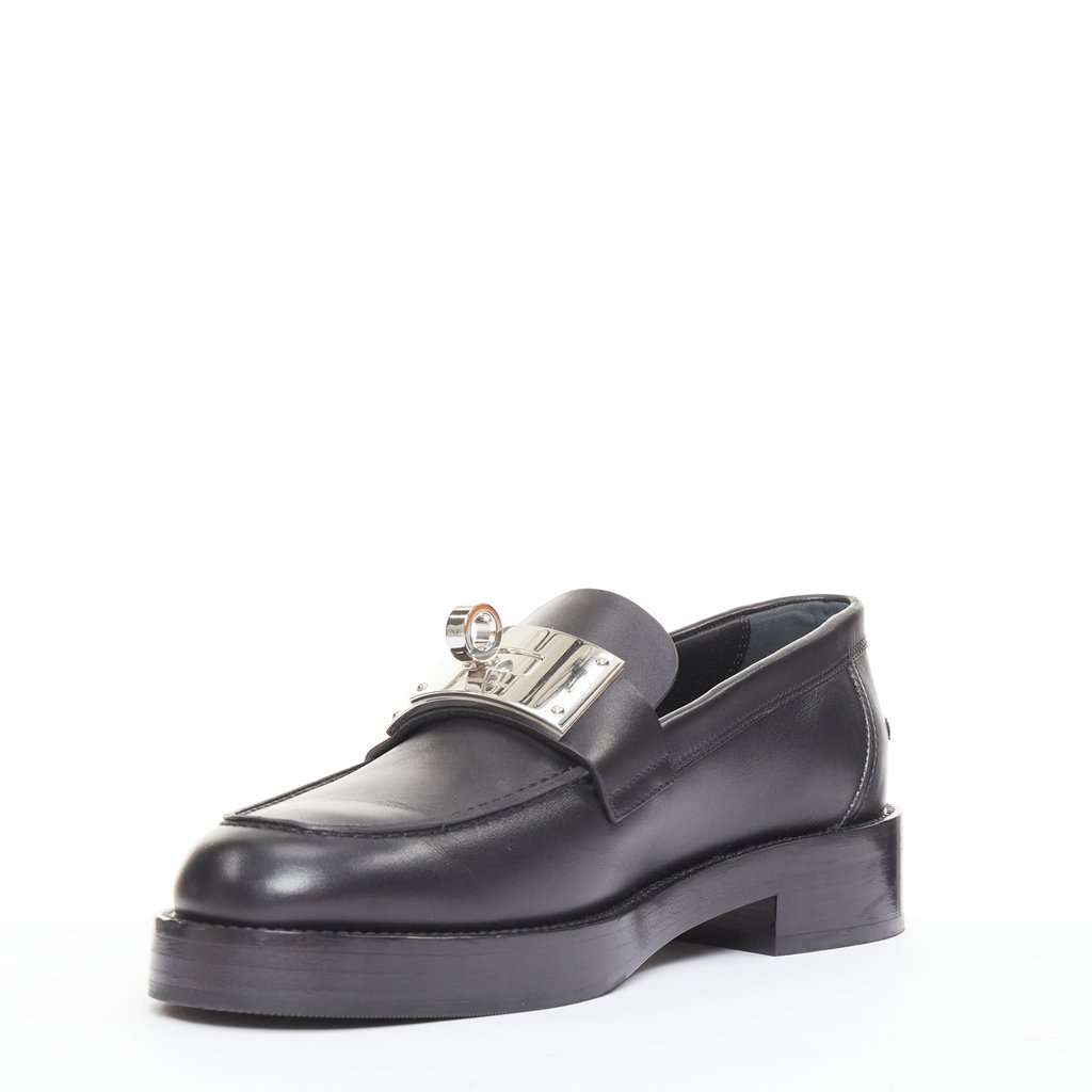 Hermès Hot 40 Loafer Black Leather Good condition - Box View