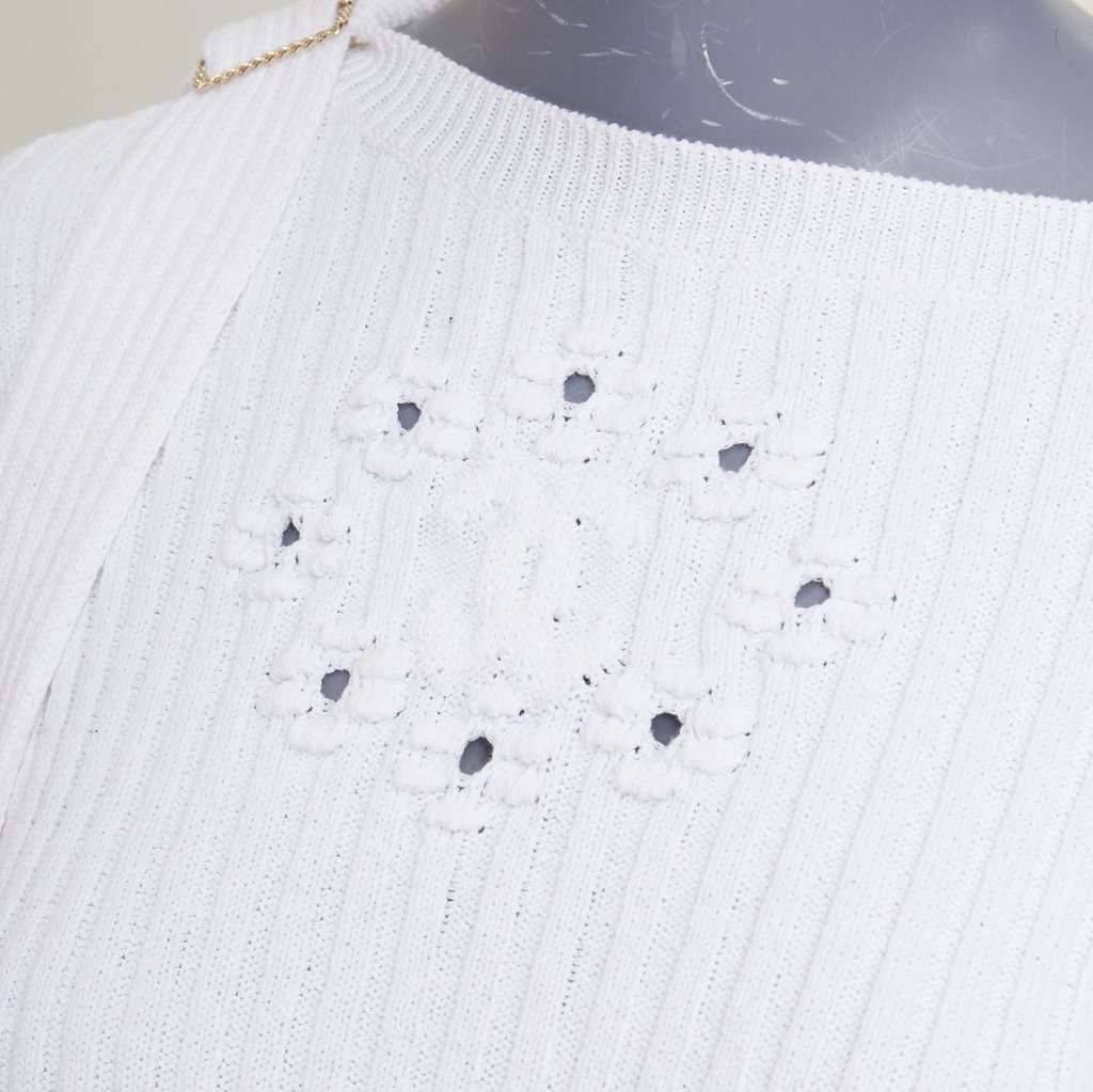 Chanel White Cotton Knitwear White Cotton Very good condition - Back View