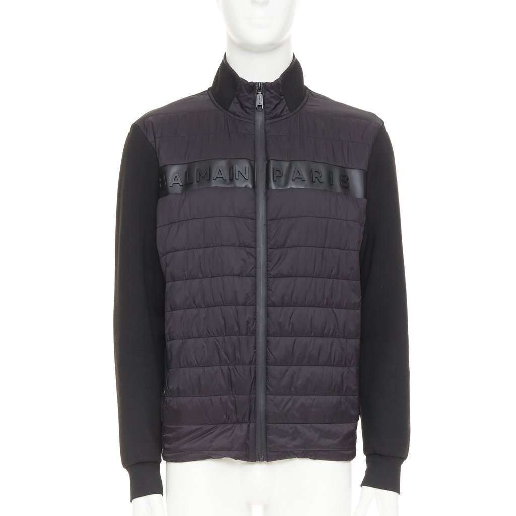 Balmain Black Polyester Coat Black Polyester Good condition - Front View