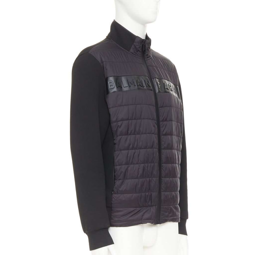 Balmain Black Polyester Coat Black Polyester Good condition - Model View