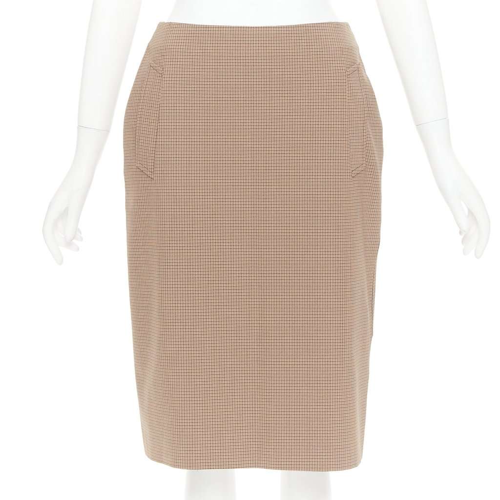 Prada Brown Polyester Skirt Brown Polyester Very good condition - Front View