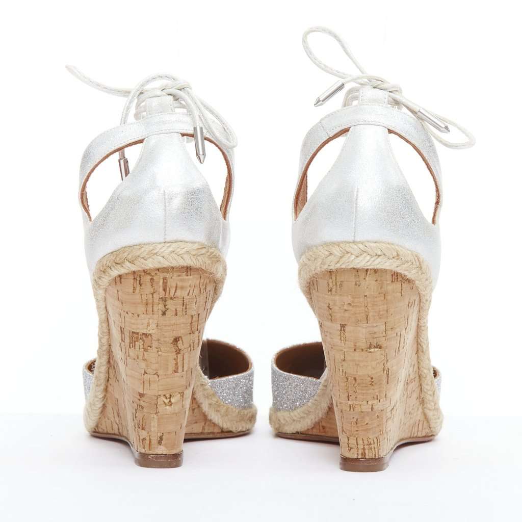 Aquazzura Palm Beach Silver Leather Very good condition - Box View
