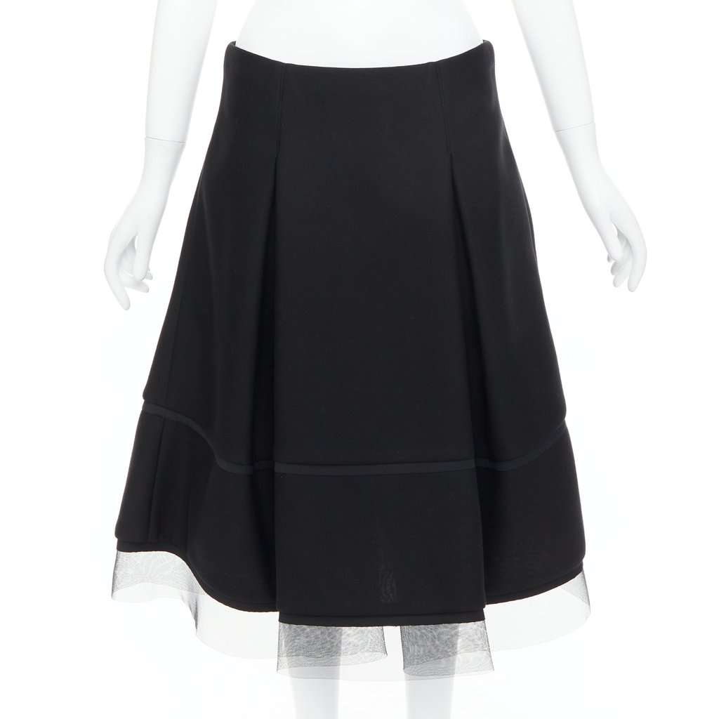 Donna Karan Scuba Tulle Skirt Black Polyester Never worn - Front View