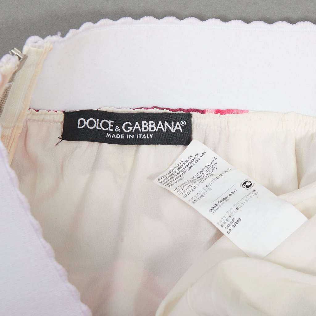 Dolce & Gabbana Floral Elastic Skirt Beige Viscose Fair condition - Box View