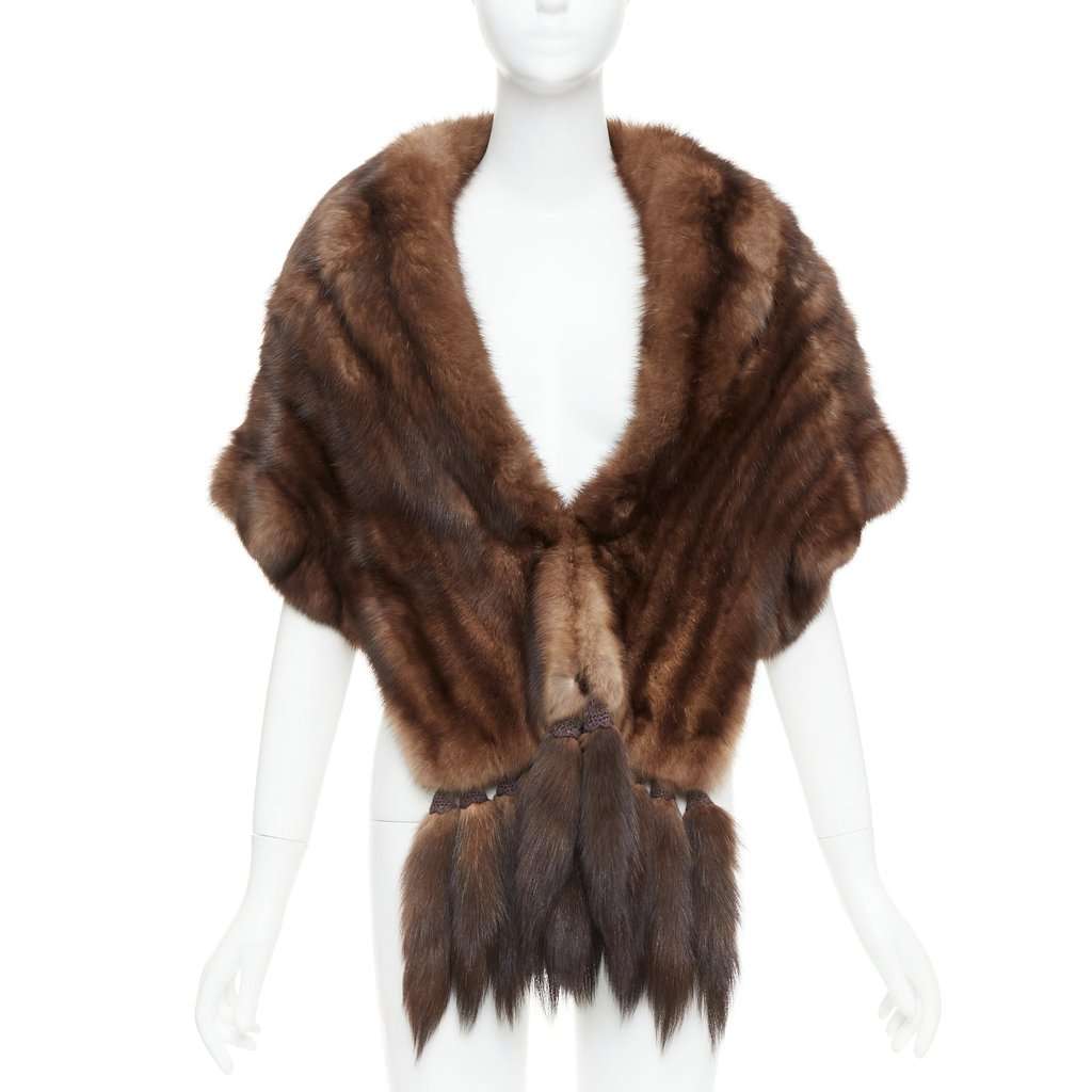 Unsigned Brown Fur Scarf Brown Fur Very good condition - Front View