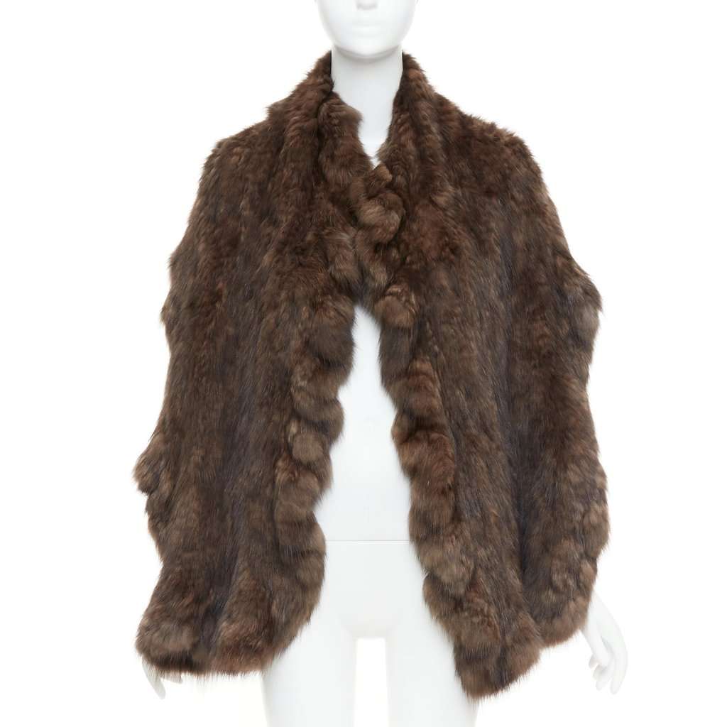 Unsigned Brown Fur Scarf Brown Fur Very good condition - Front View