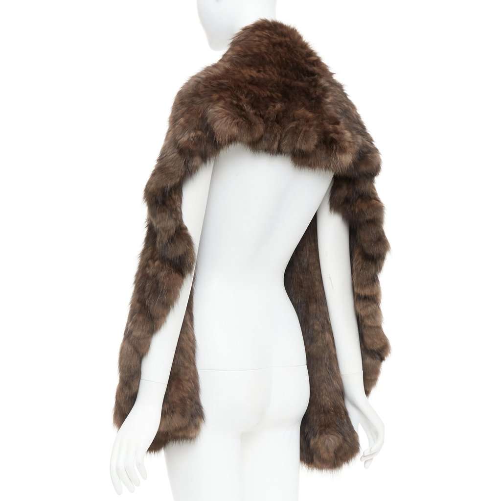 Unsigned Brown Fur Scarf Brown Fur Very good condition - Box View