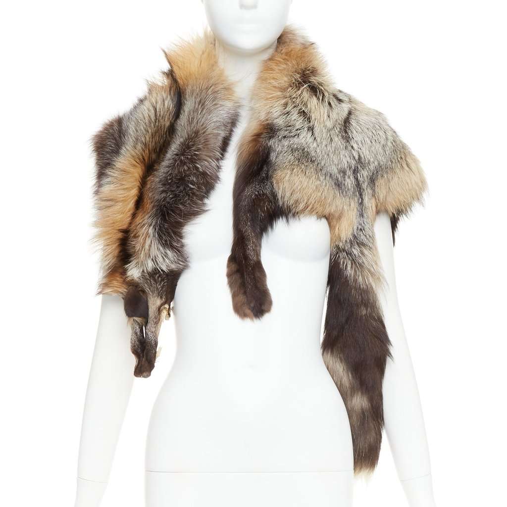 Unsigned Brown Fur Scarf Brown Fur Very good condition - Front View
