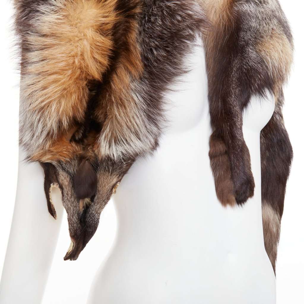 Unsigned Brown Fur Scarf Brown Fur Very good condition - Back View