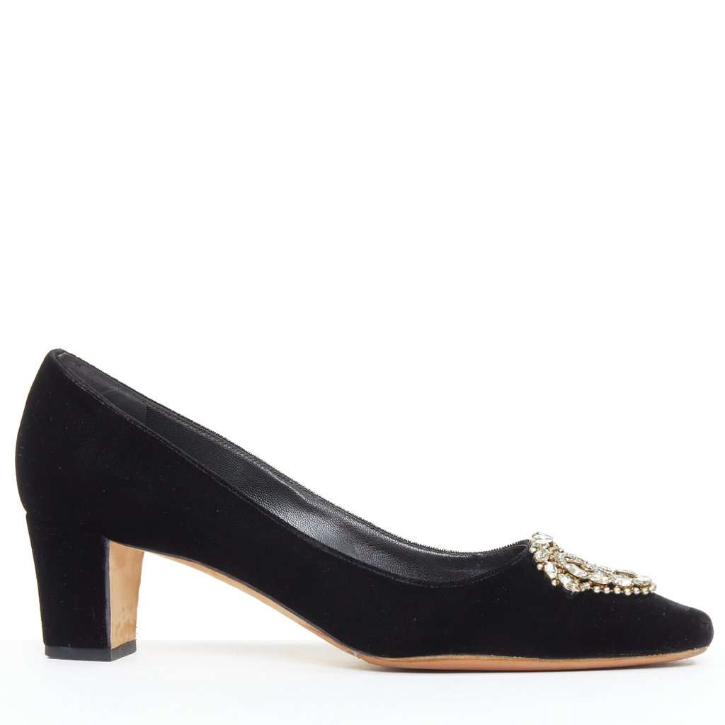 Manolo Blahnik Okkato Black Velvet Fair condition - Inside View